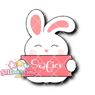 bunny with name plaque