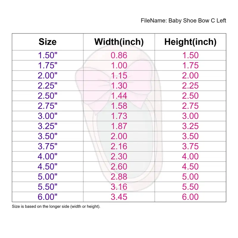 Baby Shoe Bow C Left - Image 3