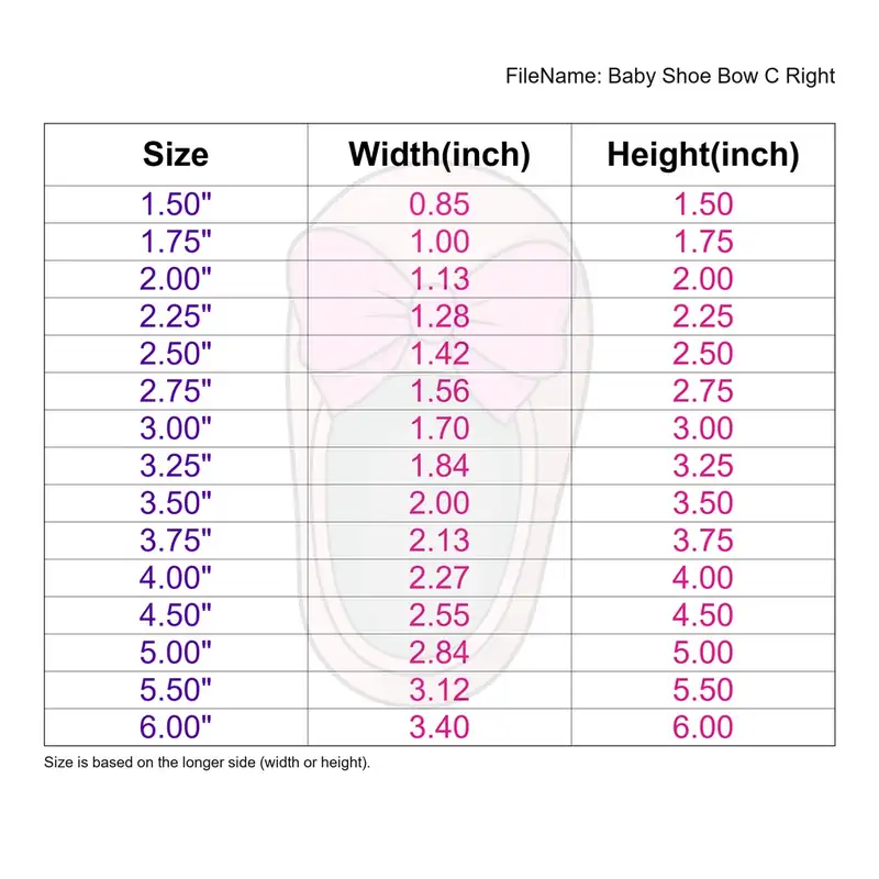 Baby Shoe Bow C Right - Image 3