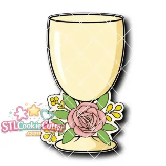 Floral Wine Glass