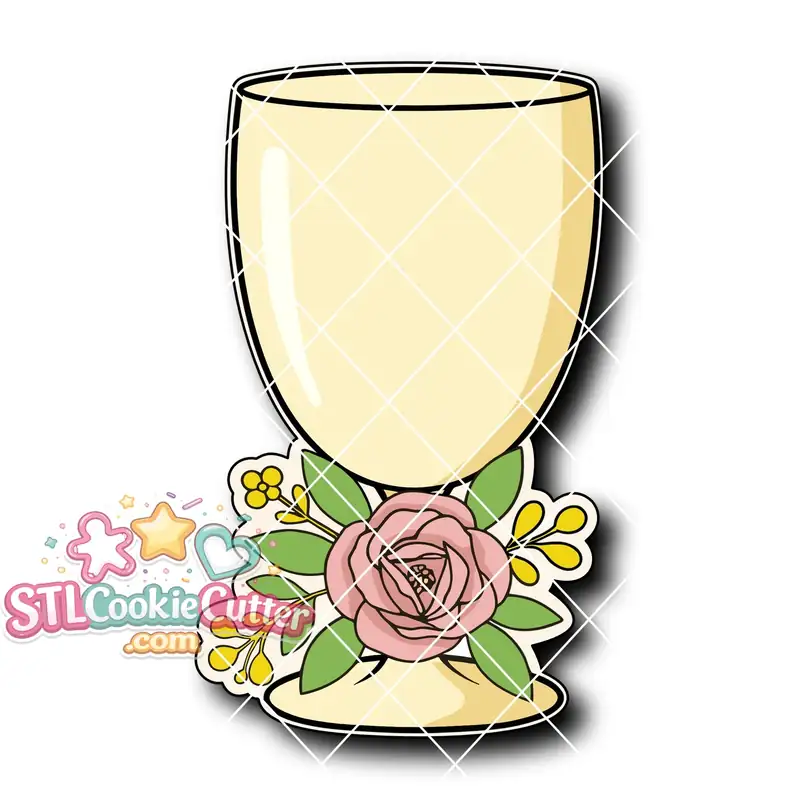 Floral Wine Glass