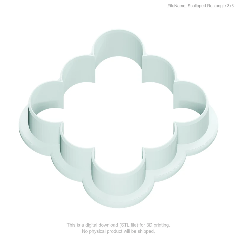 Scalloped Rectangle 3by3 - Image 2