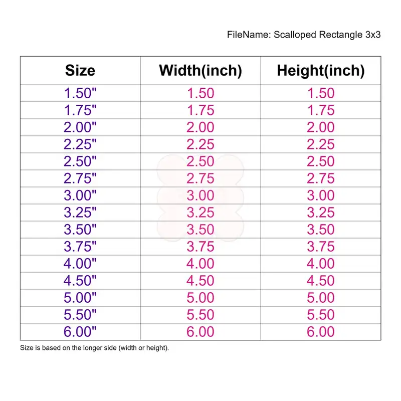 Scalloped Rectangle 3by3 - Image 3