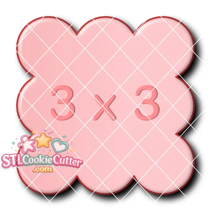 Scalloped Rectangle 3by3