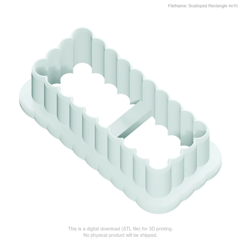 Scalloped Rectangle 4by10 - Image 2