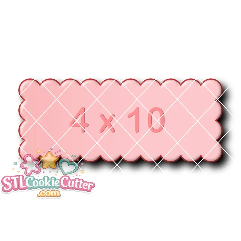 Scalloped Rectangle 4by10
