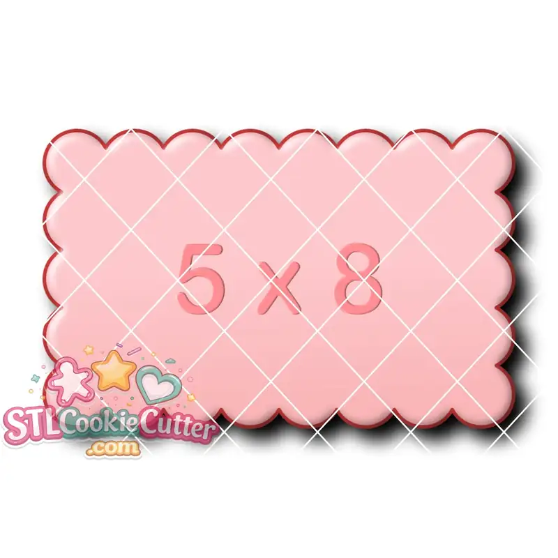 Scalloped Rectangle 5by8
