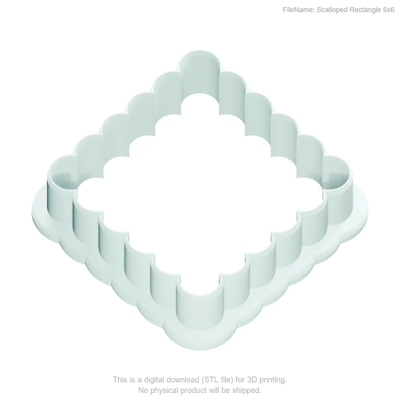 Scalloped Rectangle 6by6 - Image 2